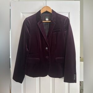 J.Crew Purple Plum Velvet Blazer 10